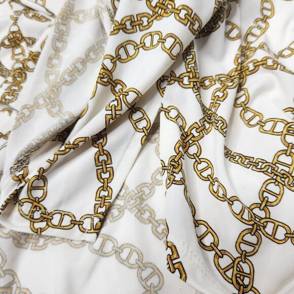 Michael Michael Kors Women's Size Medium Chain Blouse Zipper Front - Picture 6 of 6